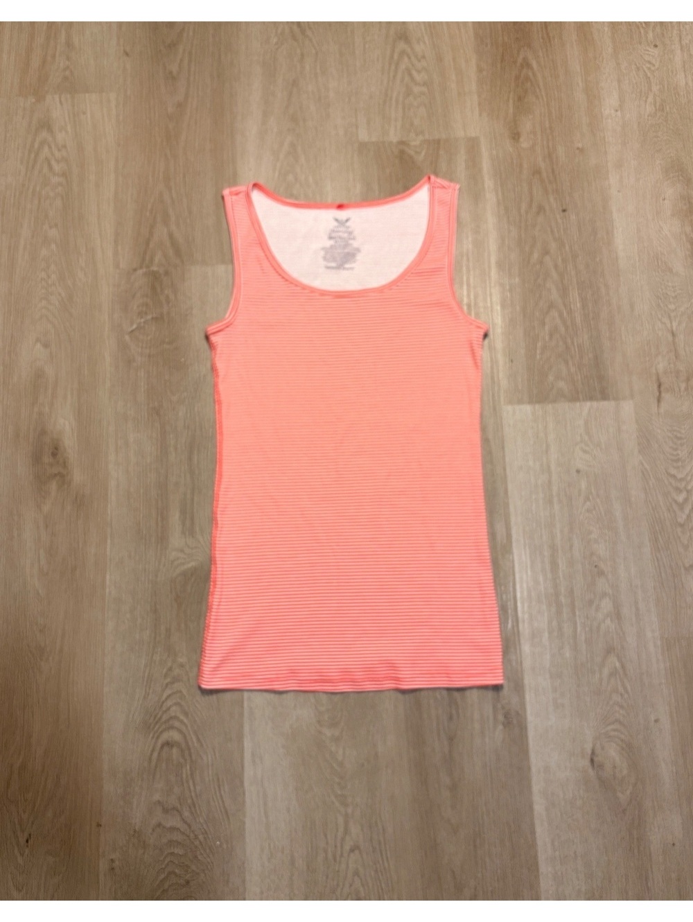Faded Glory Pink and White Striped Y2K Tank Top Size XL Preppy Summer Layering